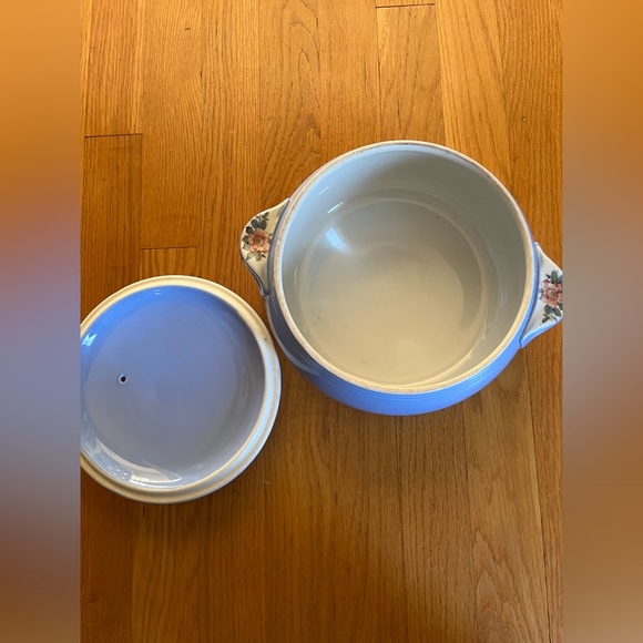 Vintage Hall’s Rose Parade Superior Quality #1259 Blue Casserole Dish & Lid USA - Picture 2 of 3